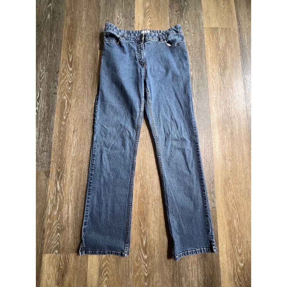 Van Heusen Straight Leg Jeans Womens 12 Regular Blue Good Stretch Denim